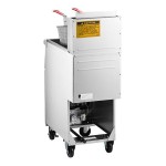 Avantco FF50 Natural Gas 50 lb. Stainless Steel Floor Fryer - 120,000 BTU