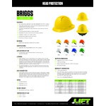 Lift Safety Briggs White 4-Point Ratchet Suspension Vented Full Brim Hard Hat HBFC-7W