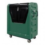 Royal Basket Trucks 48 Cu. Ft. Gray Security Poly Truck with Steel Base and 4 Swivel Casters R48-GRX-BSA-6UNN
