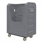 Royal Basket Trucks 48 Cu. Ft. Gray Security Poly Truck with Steel Base and 4 Swivel Casters R48-GRX-BSA-6UNN