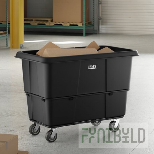 Lavex 27 Cubic Foot Black Cube Truck (1200 lb. Capacity)