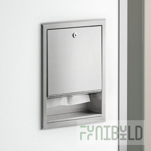 Lavex Stainless Steel C-Fold Recessed Paper Towel Dispenser