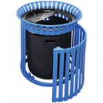 Wausau Tile MF3230 24 Gallon Flat Steel Round Trash Can with Aluminum Ash-N-Trash Lid, Rain Hood, and Side Door Wausau Tile MF3230 24 Gallon Flat Steel Round Trash Can with Aluminum Ash-N-Trash Lid, Rain Hood, and Side Door
