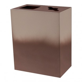 Ex-Cell Kaiser Gradience Collection RC-GRD2 ESPR 36 Gallon Espresso Steel Rectangular Two-Stream Trash Can Ex-Cell Kaiser Gradience Collection RC-GRD2 ESPR 36 Gallon Espresso Steel Rectangular Two-Stream Trash Can