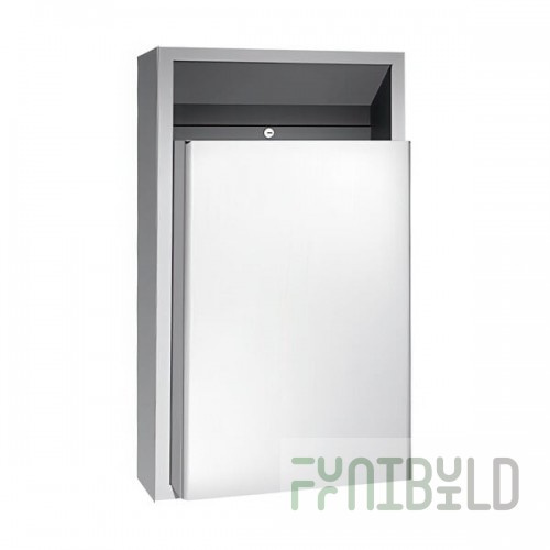 American Specialties, Inc. Traditional 10-0458-9 12 Gallon Stainless Steel Surface-Mounted Trash Can