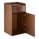 Lancaster Table & Seating Waste 35 Gallon Walnut Waste Receptacle Enclosure with Lancaster Table & Seating Waste 35 Gallon Walnut Waste Receptacle Enclosure with