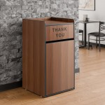 Lancaster Table & Seating Waste 35 Gallon Walnut Waste Receptacle Enclosure with Lancaster Table & Seating Waste 35 Gallon Walnut Waste Receptacle Enclosure with