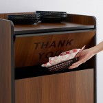 Lancaster Table & Seating Waste 35 Gallon Walnut Waste Receptacle Enclosure with Lancaster Table & Seating Waste 35 Gallon Walnut Waste Receptacle Enclosure with