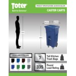Toter ACC96-54689 96 Gallon Gray Rectangular Rotational Molded Wheeled Trash Can with Casters and Lid