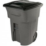 Toter ACC96-54689 96 Gallon Gray Rectangular Rotational Molded Wheeled Trash Can with Casters and Lid