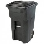 Toter ACC96-54689 96 Gallon Gray Rectangular Rotational Molded Wheeled Trash Can with Casters and Lid