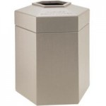 Commercial Zone 73303799 PolyTec 42 Gallon Square Brown Trash Can and Ashtray Dome Lid Set