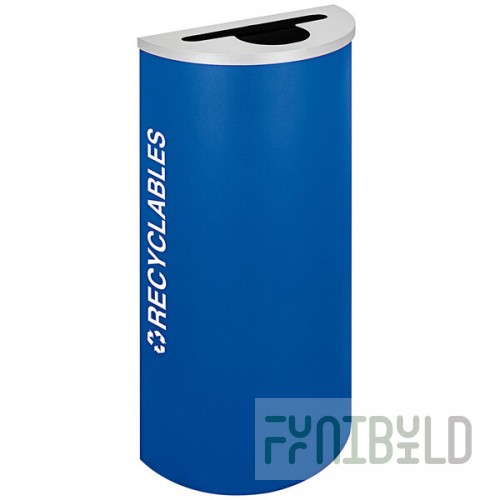 Ex-Cell Kaiser RC-KDHR-R RYX Kaleidoscope Collection Royal Blue Texture 8 Gallon Customizable Half-Round Recyclables Receptacle