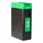 Commercial Zone Avante 85 Gallon Blue / Gray Polyethylene Rectangular Indoor / Outdoor Narrow Two-Stream Trash Can / Recycling Bin