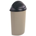 Rubbermaid® FG362000BLA Untouchable 21 Gallon Black Half Round Trash Can Lid with Swing Door Rubbermaid® FG362000BLA Untouchable 21 Gallon Black Half Round Trash Can Lid with Swing Door