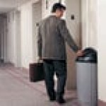 Rubbermaid® FG362000BLA Untouchable 21 Gallon Black Half Round Trash Can Lid with Swing Door Rubbermaid® FG362000BLA Untouchable 21 Gallon Black Half Round Trash Can Lid with Swing Door