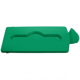 Rubbermaid® 2007884 Slim Jim Recycling Green Rectangular Hinged Flat Lid Insert