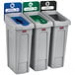 Rubbermaid® 2007884 Slim Jim Recycling Green Rectangular Hinged Flat Lid Insert