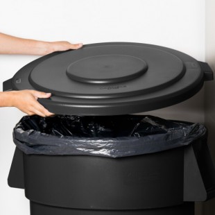 Carlisle 84105603 Bronco 55 Gallon Black Flat Round Trash Can Lid Carlisle 84105603 Bronco 55 Gallon Black Flat Round Trash Can Lid