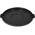 Carlisle 84105603 Bronco 55 Gallon Black Flat Round Trash Can Lid Carlisle 84105603 Bronco 55 Gallon Black Flat Round Trash Can Lid