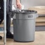 Lavex 20 Gallon Gray Round Commercial Trash Can / Ingredient Bin Lavex 20 Gallon Gray Round Commercial Trash Can / Ingredient Bin