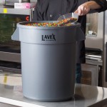 Lavex 20 Gallon Gray Round Commercial Trash Can / Ingredient Bin Lavex 20 Gallon Gray Round Commercial Trash Can / Ingredient Bin
