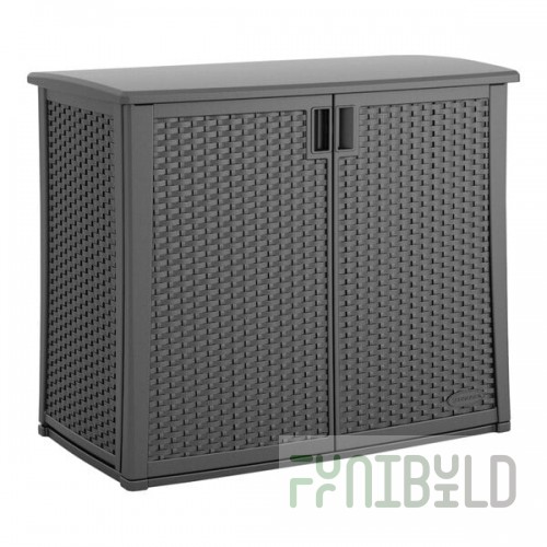 Suncast 97 Gallon Cool Gray Outdoor Patio Storage Cabinet BMOC4100CG