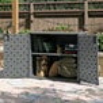 Suncast 97 Gallon Cool Gray Outdoor Patio Storage Cabinet BMOC4100CG