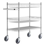 Regency Chrome Two Basket and One Shelf Utility Cart - 18 Regency Chrome Two Basket and One Shelf Utility Cart - 18
