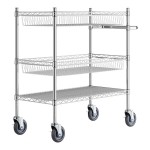 Regency Chrome Two Basket and One Shelf Utility Cart - 18 Regency Chrome Two Basket and One Shelf Utility Cart - 18