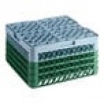 Noble Warewashing 36-Compartment Gray Full-Size Glass Rack with 4 Green Extenders Noble Warewashing 36-Compartment Gray Full-Size Glass Rack with 4 Green Extenders