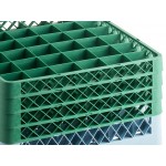 Noble Warewashing 36-Compartment Gray Full-Size Glass Rack with 4 Green Extenders Noble Warewashing 36-Compartment Gray Full-Size Glass Rack with 4 Green Extenders