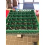 Noble Warewashing 36-Compartment Gray Full-Size Glass Rack with 4 Green Extenders Noble Warewashing 36-Compartment Gray Full-Size Glass Rack with 4 Green Extenders
