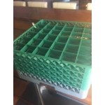 Noble Warewashing 36-Compartment Gray Full-Size Glass Rack with 4 Green Extenders Noble Warewashing 36-Compartment Gray Full-Size Glass Rack with 4 Green Extenders