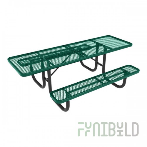 Ultra Site 8' Green Extra Heavy-Duty Double-Sided ADA Rectangular Diamond Table 96