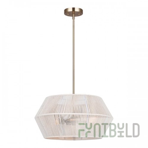 Canarm Willow Gold Chandelier with White String Shade - 120V, 60W