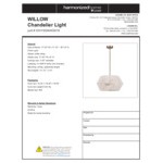 Canarm Willow Gold Chandelier with White String Shade - 120V, 60W