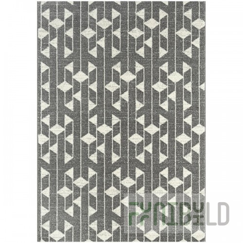 Abani Casa Collection 4' x 6' Cream / Gray Contemporary Geometric Area Rug