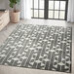 Abani Casa Collection 4' x 6' Cream / Gray Contemporary Geometric Area Rug