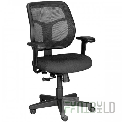 Eurotech Seating MT9400-5806 Apollo Black Dove Fabric / Mesh Mid Back Swivel Tilt Office Chair