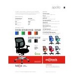Eurotech Seating MT9400-5806 Apollo Black Dove Fabric / Mesh Mid Back Swivel Tilt Office Chair