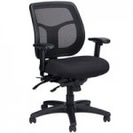 Eurotech Seating MT9400-5806 Apollo Black Dove Fabric / Mesh Mid Back Swivel Tilt Office Chair