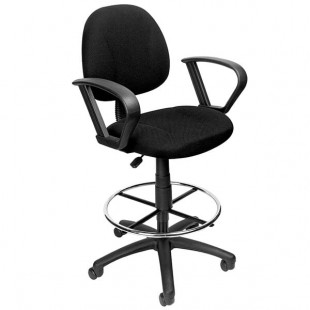 Boss B1617-BK Black Drafting Stool with Footring and Loop Arms Boss B1617-BK Black Drafting Stool with Footring and Loop Arms