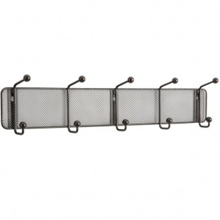 Safco 6403BL Onyx Steel Mesh Five-Peg Coat Hook / Wall Rack Safco 6403BL Onyx Steel Mesh Five-Peg Coat Hook / Wall Rack