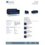 Lesro Luxe Lounge Series Patriot Plus Imperial Blue Vinyl Loveseat with Upholstered Arms and Steel Legs Lesro Luxe Lounge Series Patriot Plus Imperial Blue Vinyl Loveseat with Upholstered Arms and Steel Legs