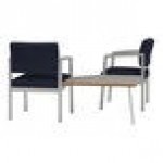 Lesro Lenox Steel Open House Navy Fabric Two Guest Arm Chairs with Sarum Twill Laminate Connecting Corner Table Lesro Lenox Steel Open House Navy Fabric Two Guest Arm Chairs with Sarum Twill Laminate Connecting Corner Table