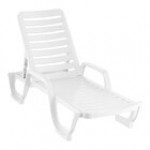 Grosfillex 44031104 / 44031004 Bahia White Stacking Adjustable Resin Chaise
