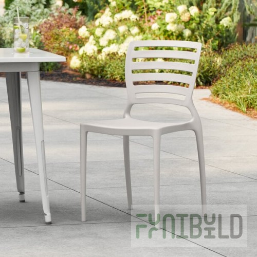 Lancaster Table & Seating Sol Cool Oyster Gray Resin Side Chair