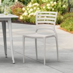 Lancaster Table & Seating Sol Cool Oyster Gray Resin Side Chair