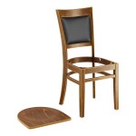 Lancaster Table & Seating Sofia Vintage Finish Wood Chair with Vintage Wood Seat